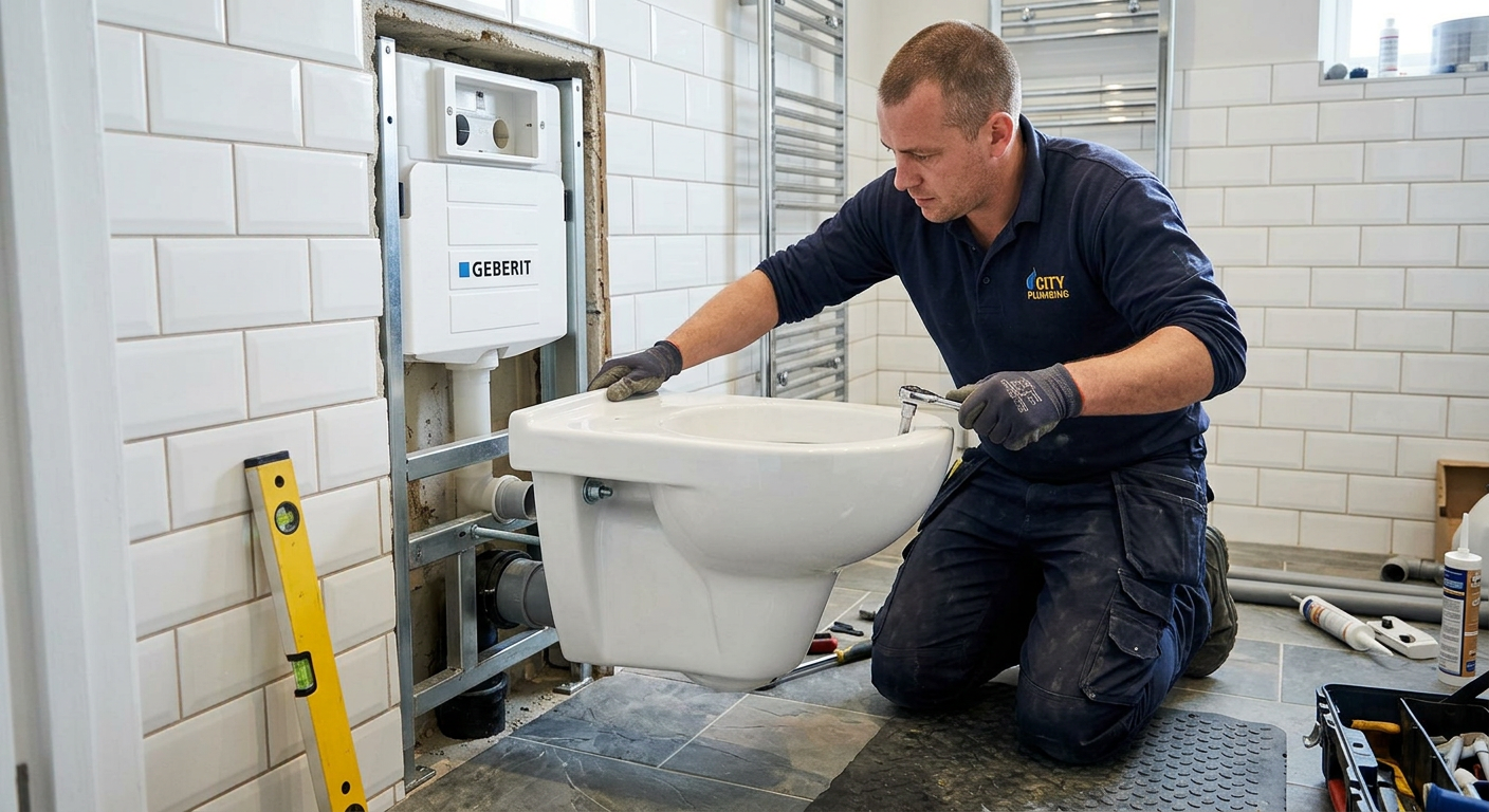 installation WC suspendu plombier Guyancourt